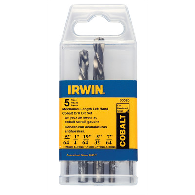 Hanson 30520 Hanson BIT DRI SET LH 5PC COBALT Alloy Steel