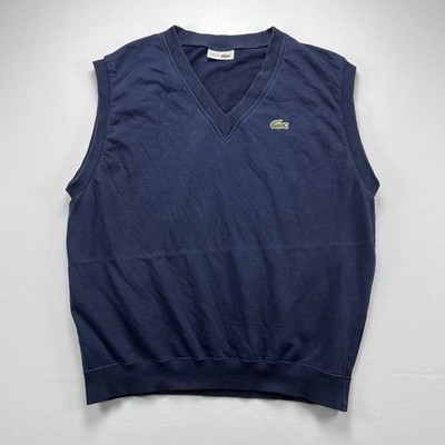 Vintage Lacoste Chemise Pullunder Weste Vest Sweater V-Neck Gr. 6 XL Y2K 90s