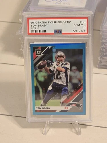 2019 Panini Donruss Optic Tom Brady Aqua Prizm /299 #63 PSA 10 Gem Mint POP 35