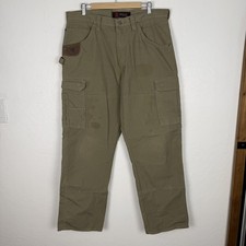 Men's Wrangler Riggs Workwear Carpenter Cargo Pants Ripstop Sz 36x34 36x30.5 