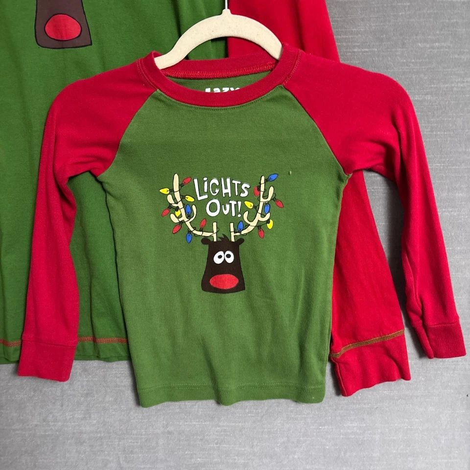 Lazy One Shirt XL Youth 6 Lights Out Reindeer Holiday Christmas Family Pajamas - Image 3 of 4