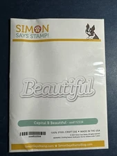 NEW! Simon Says Stamp-BEAUTIFUL Word & Shadow Die  ~ 1.25" x 4.5"