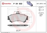 Brembo Bremsbelagsatz, Scheibenbremse Vorderachse U.A. FüR Mitsubishi, Proton