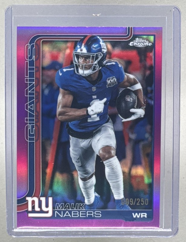 Malik Nabers 2025 Topps Chrome #225 Pink Refractor /250