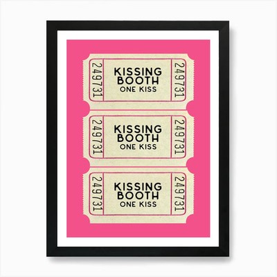Kissing Booth Ticket Kunstdruck gerahmt Wandbild Poster Leinwanddruck Bild