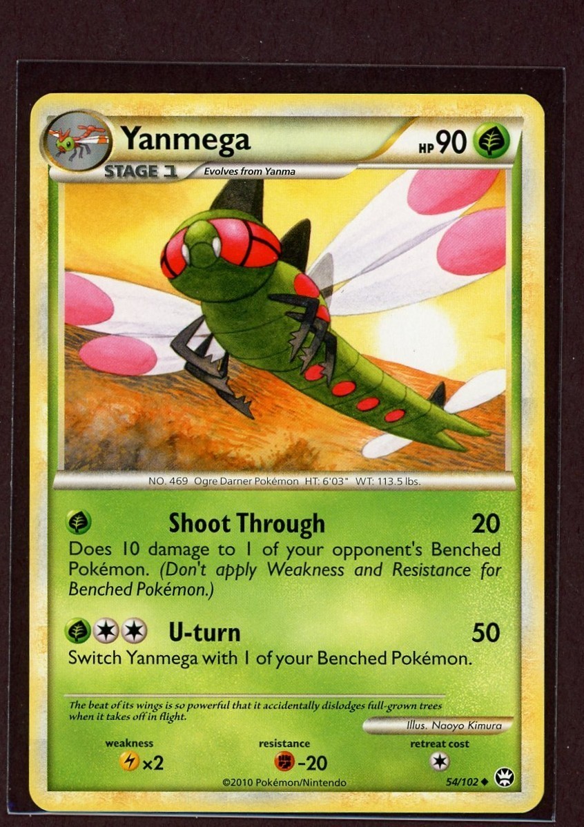 Yanmega Non-Holo 2010 Pokemon Card 54/102 HS Triumphant Set EXCELLENT