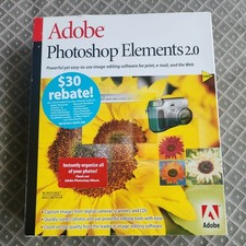 Adobe Photoshop Elements 2.0 for Windows Mac with CD, Box, Manual New Sealed