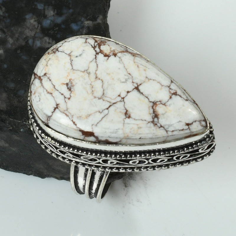 Wild Horse Jasper Gemstone Antique Design Ring Jewelry US Size-10.25 AR 62586