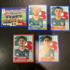 PANINI WC 2026 MEXICO 5 Card Lot BLUE/RED BORDER MEX13-MEX16-MEX6-MEX10-MEX9