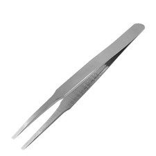 Professional Tool Flat Tipped Metal Silver Tone Tweezers