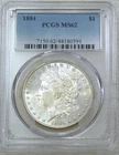 1884 P Morgan Silver Dollar PCGS MS62 Frosty White PQ New Holder #W290E
