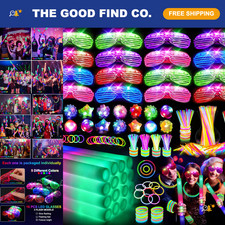 150 PCS Glow in the Dark Party Supplies - Foam Sticks, LED Glasses, Glow Sticks