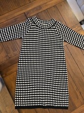 New Directions Women's Knit Sweater Dress Size L Knee Legth 3/4 Sleeve Polka Dot
