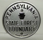 Vintage Pennsylvania State Forest Boundary Sign ~ Unused Tin Metal ~ Pa