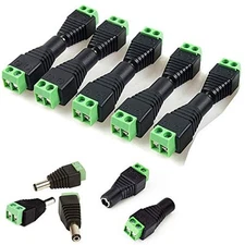 100 Pairs DC Power Connector Jack Plug Adapter 12V Male+Female 2.1x5.5mm for... 