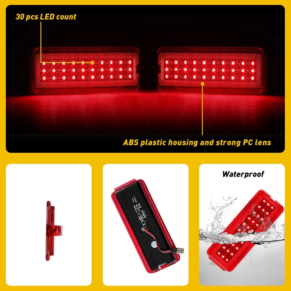 Luz de cortesía LED roja para puerta interior 2 piezas para Ford F-250 Super Duty 1999-2007 Foto 4 de 4