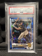 2021 1st Bowman Chrome Sapphire Edition blue Jackson Merrill #BDC-119 PSA 9