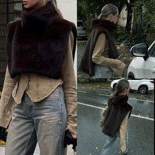 Veste courte chaude en fourrure élégante pour femme avec style décontracté p