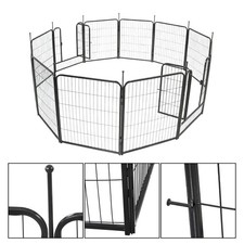 LABLT 12/16/24/32 Panels Dog Playpen Metal Portable Exercise Pen Fence 24/32/40"