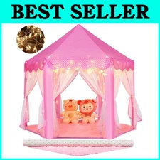 55'' x 53'' Princess Tent for Indoor and Outdoor Fun