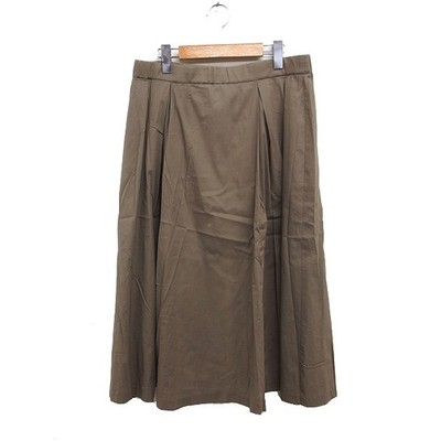 J.PRESS Long Khaki Cotton Flare Skirt T15 AB Size 81cm Women's Vintage