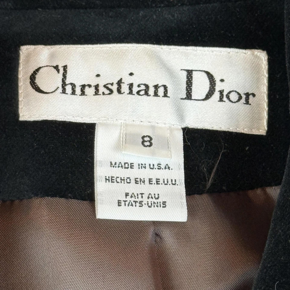 De Colección Christian Dior Lana Terciopelo Ribete Pantalones Traje Mujer 8 Marrón Diseñador Años 80 LEER Foto 2 de 4