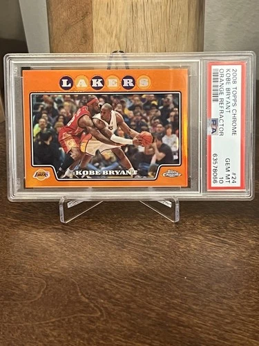 2008 Topps Chrome Kobe Bryant w/ Lebron James Orange Refractor /499 PSA 10