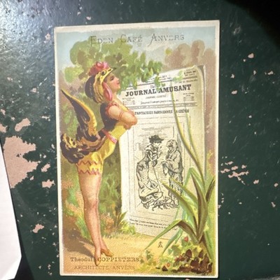 Eden Café Anvers Vintage Collectible Paper Menu Theoduin Coppieters Architect