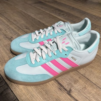 Adidas Men's Samba Leo Messi Mint Lucid Pink White Men 9.5 KI8505 Miami