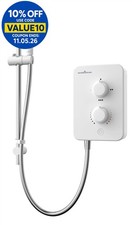 Gainsborough Slim Mono 9.5kW Electric Shower White 1 Spray Head Handset Bathroom