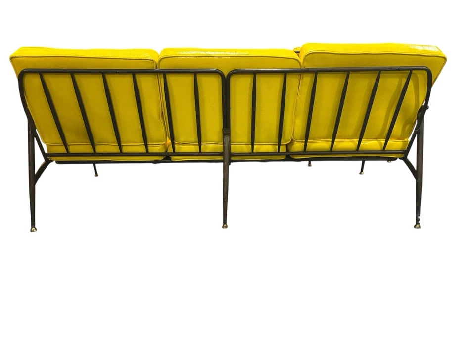 Sofá sofá vintage MCM Baumritter de metal y madera PATIO sol porche con cojines años 60 Foto 3 de 4