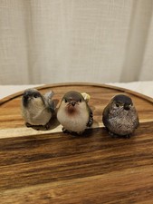 RAZ Bird Figurines Hand Painted Resin 3" Lot Of 3