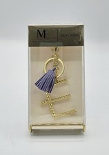 BRAND NEW Modern Expressions Initial "E Monogram Keychain with Lavender Tassels