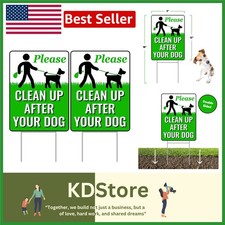Durable 2-Pack Weatherproof Dog Poop Signs with Metal H-Stake