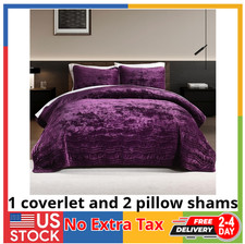 Velvet Quilt, Purple Bedding Comforter Sets, Luxury Plush Queen Comforter Set,So
