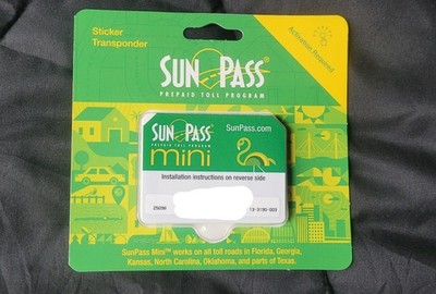 SunPass Mini Sticker Transponder Pre-Paid Toll Program Florida Georgia ...