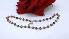 Sterling Silber QG goldene Perlenkette 18" KATZENRETTUNG