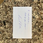 Fred Ohr Signed 3x5 Index Card WW2 Ace