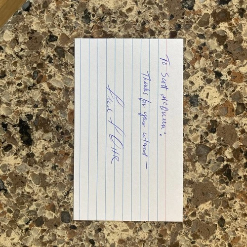 Fred Ohr Signed 3x5 Index Card WW2 Ace