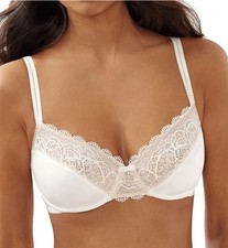 NWOT Bali 36B Lace Desire Back Smoothing Underwire Bra DF1002 white
