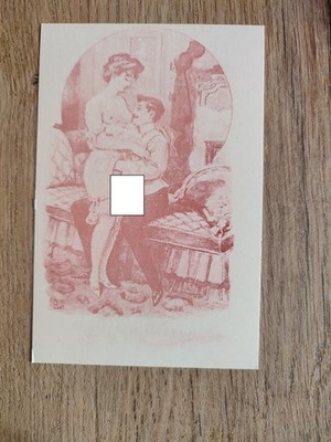 CA072 CP um 1980 künstlerischer weiblicher Akt Sepia ZEICHNUNG