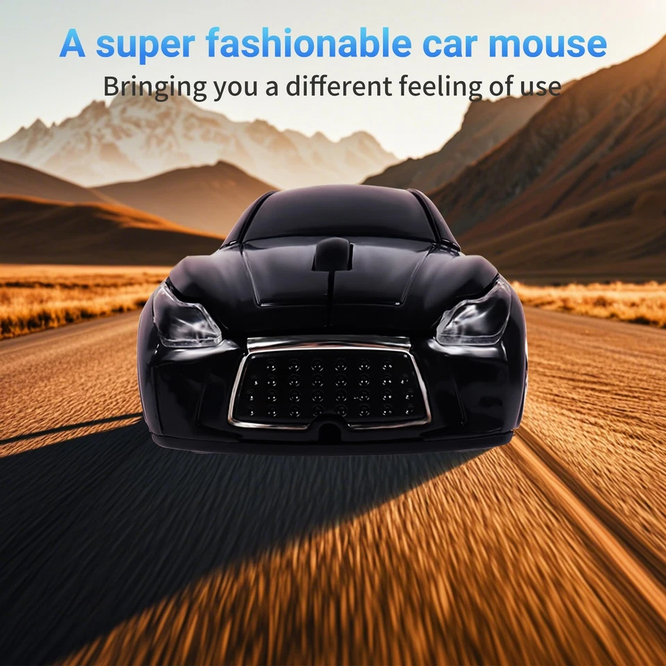 Wireless Mouse,Cool Sport Car Shape Computer Wireless Mouse Optical Cordless ... - Image 3 of 4