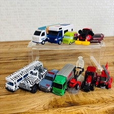 Set of 12 Tomica Mini Cars & Trucks Rescue Safari Bus Mickey Excavator