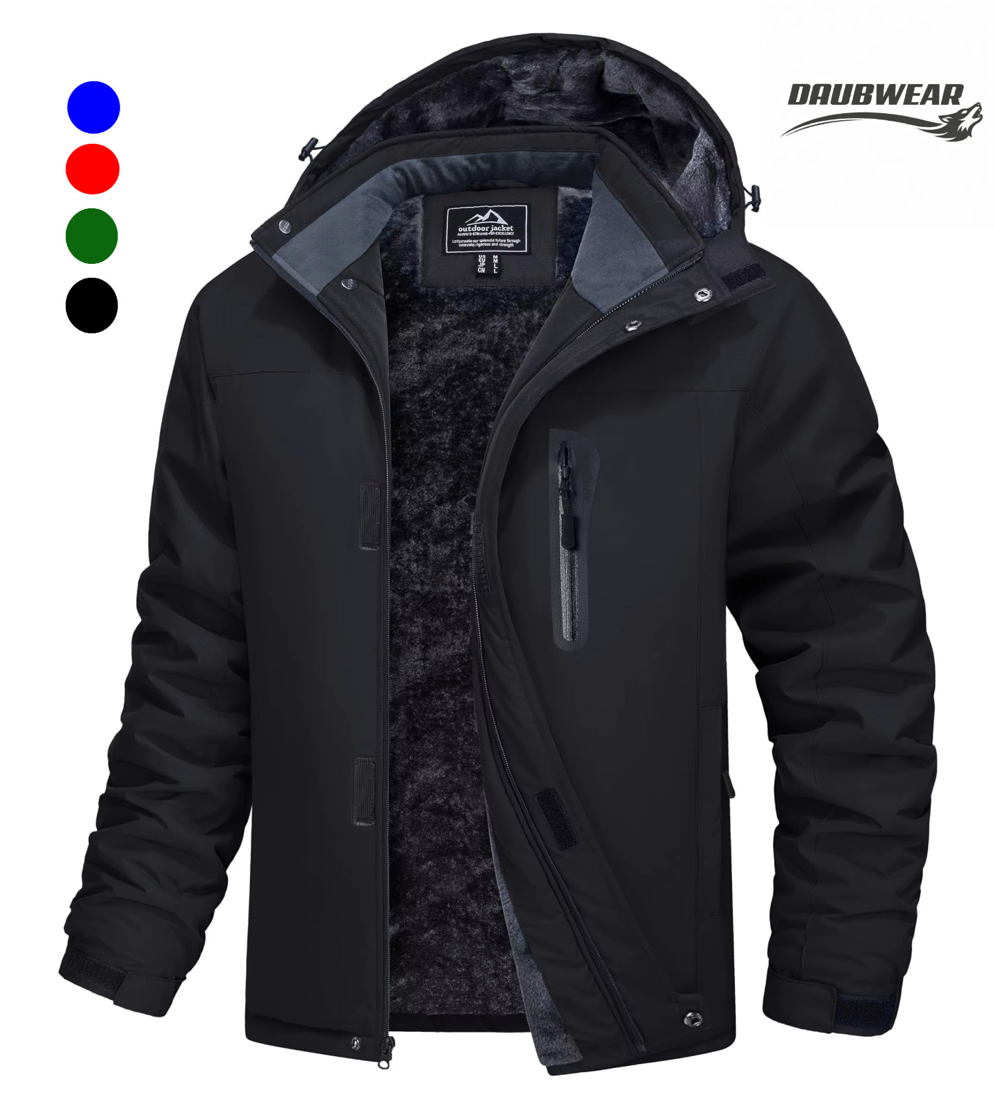 Chaqueta de invierno para hombre forrada cálida Parka acolchada capucha esquí al aire libre tallas UE