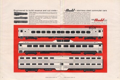 Engineered to build revenue & cut costs: Budd Commuter Cars ad 1961