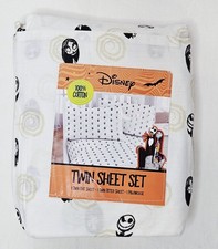 Disney Nightmare Before Christmas Jack Skellington Sally 3 piece Twin Sheet Set