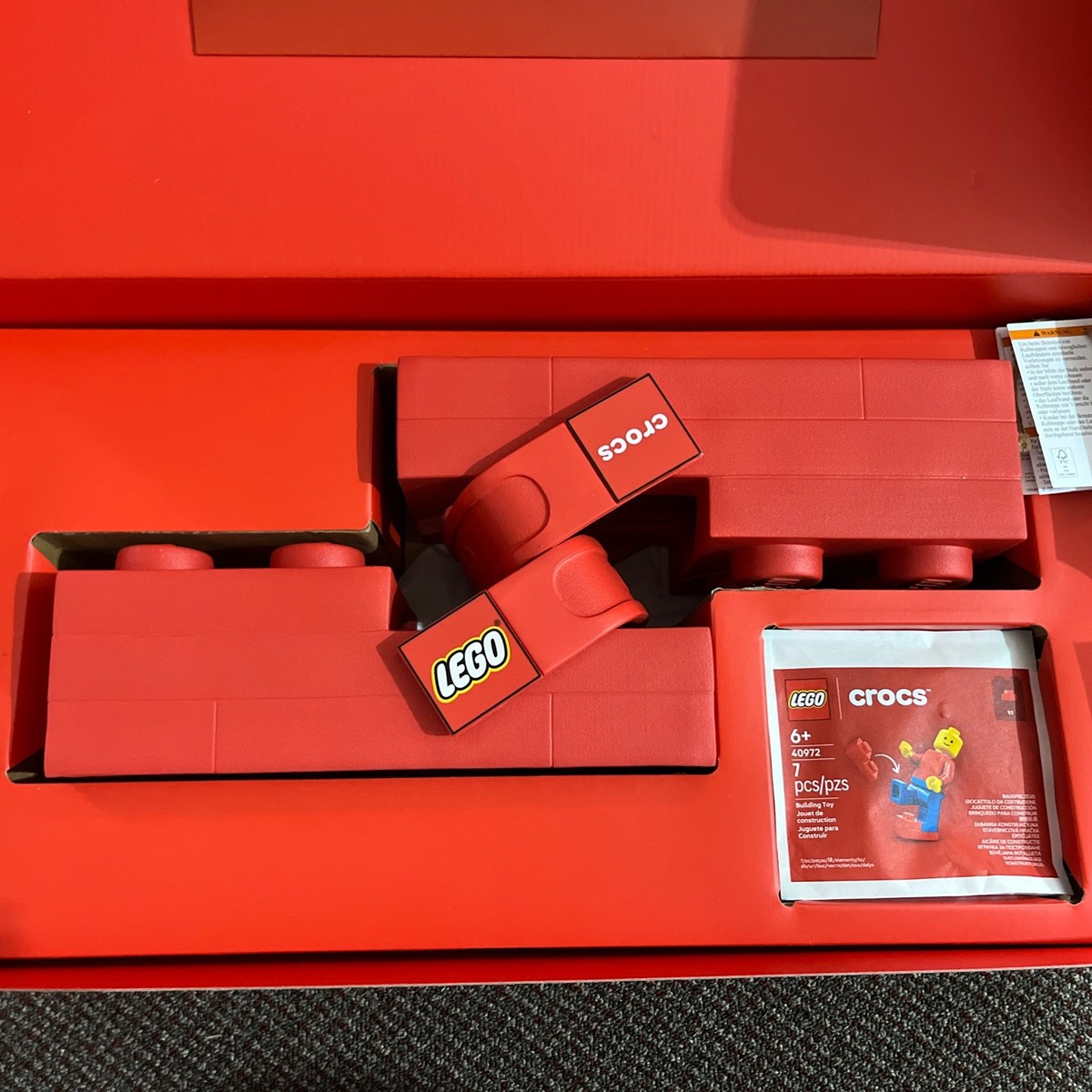 Crocs x  Brick Includes a  gift Triple Red Size  M5 / W7 NIB LEGO x Crocs Brick Clog? Full review dropping soon… thank  main image 2