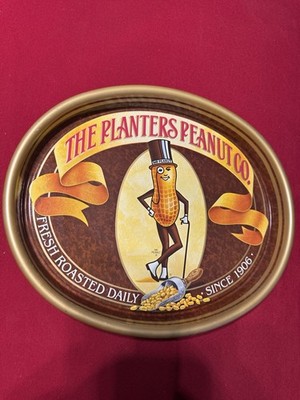 Vintage Mr. Peanut The Planters Peanut Co. Metal Oval Tray