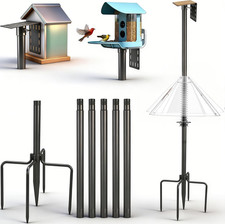 Heavy-Duty 92" Bird Feeder Pole with Squirrel Baffle and Mount Kit