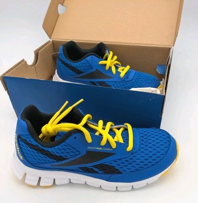 Reebok Smoothflex CushRun Youth Sz 1 Running Shoes Blue/White/YW/BLK NEW IN BOX